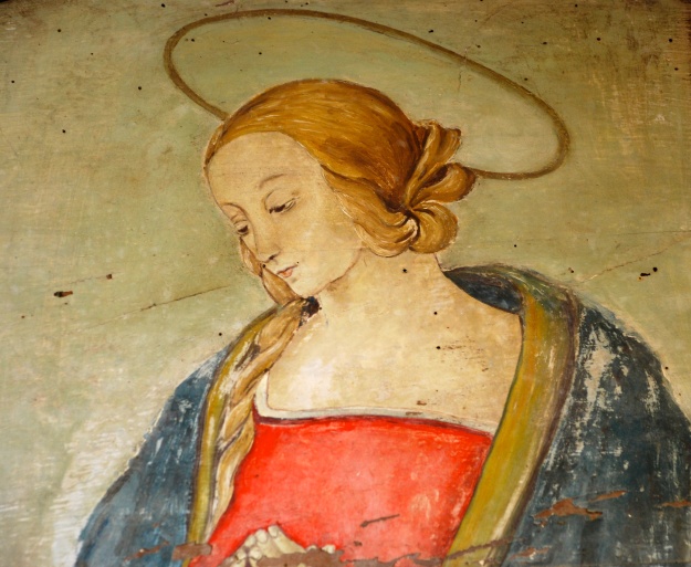 Montefalco. Detail of wall painting